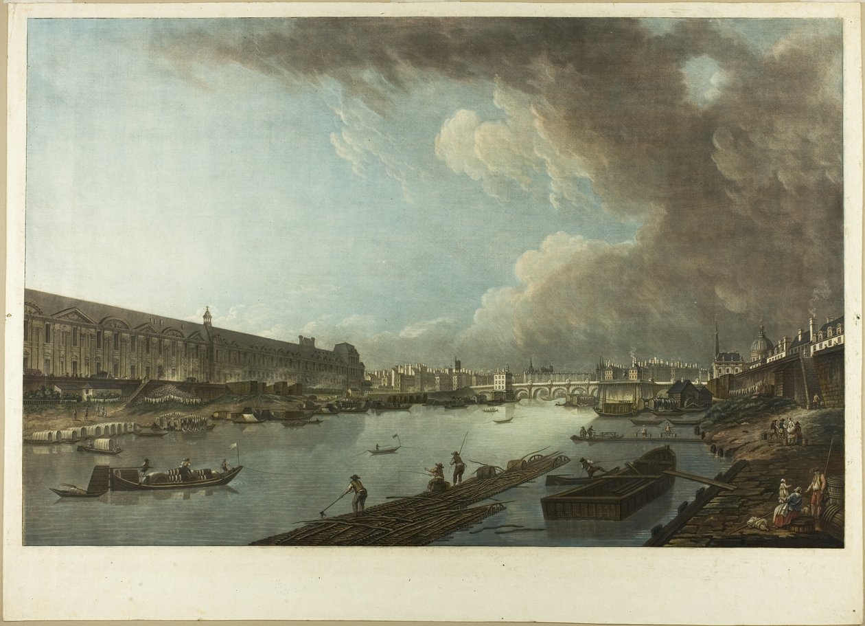 Vue des Tuileries, du Louvre et du Pont Neuf - Charles Melchior Descourtis