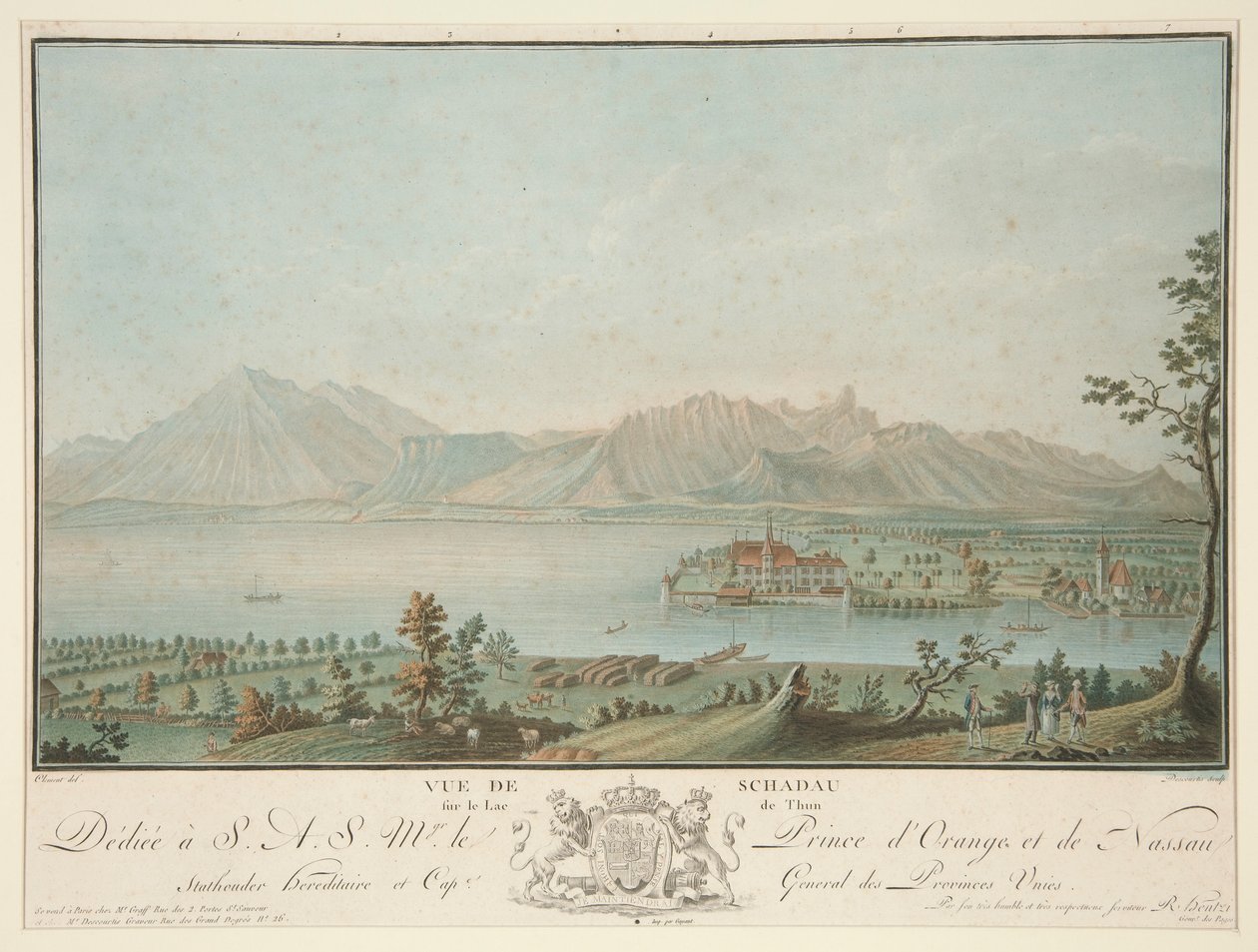 Vue de Schadau sur le lac de Thoune (d