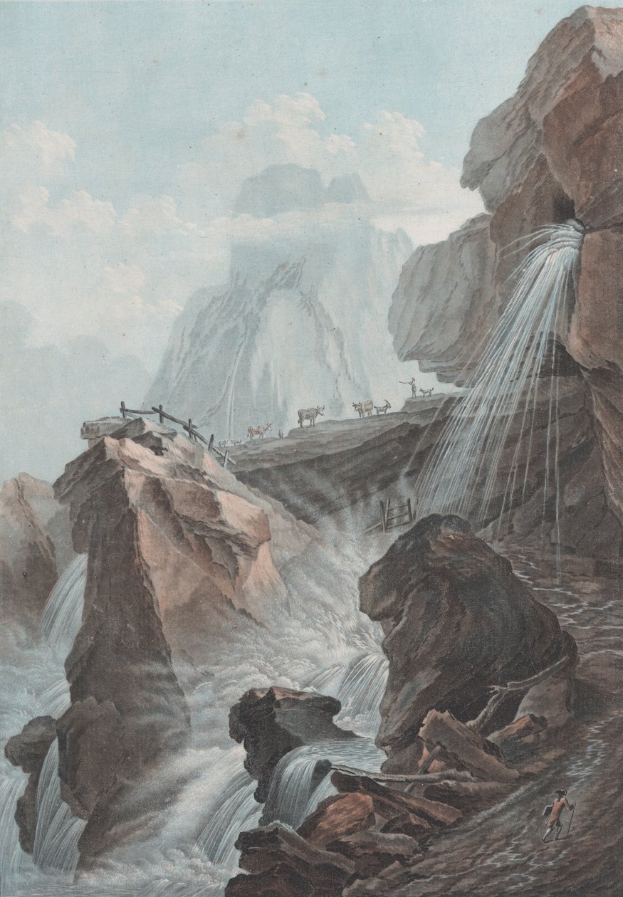 Vue de la chute du torrent de Gelten, 1785 - Charles Melchior Descourtis