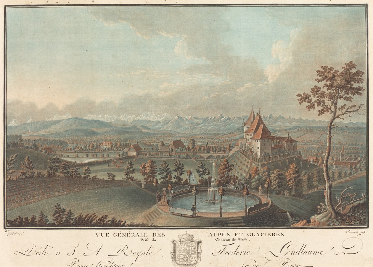 Vue générale des Alpes et Glaciers - Charles Melchior Descourtis