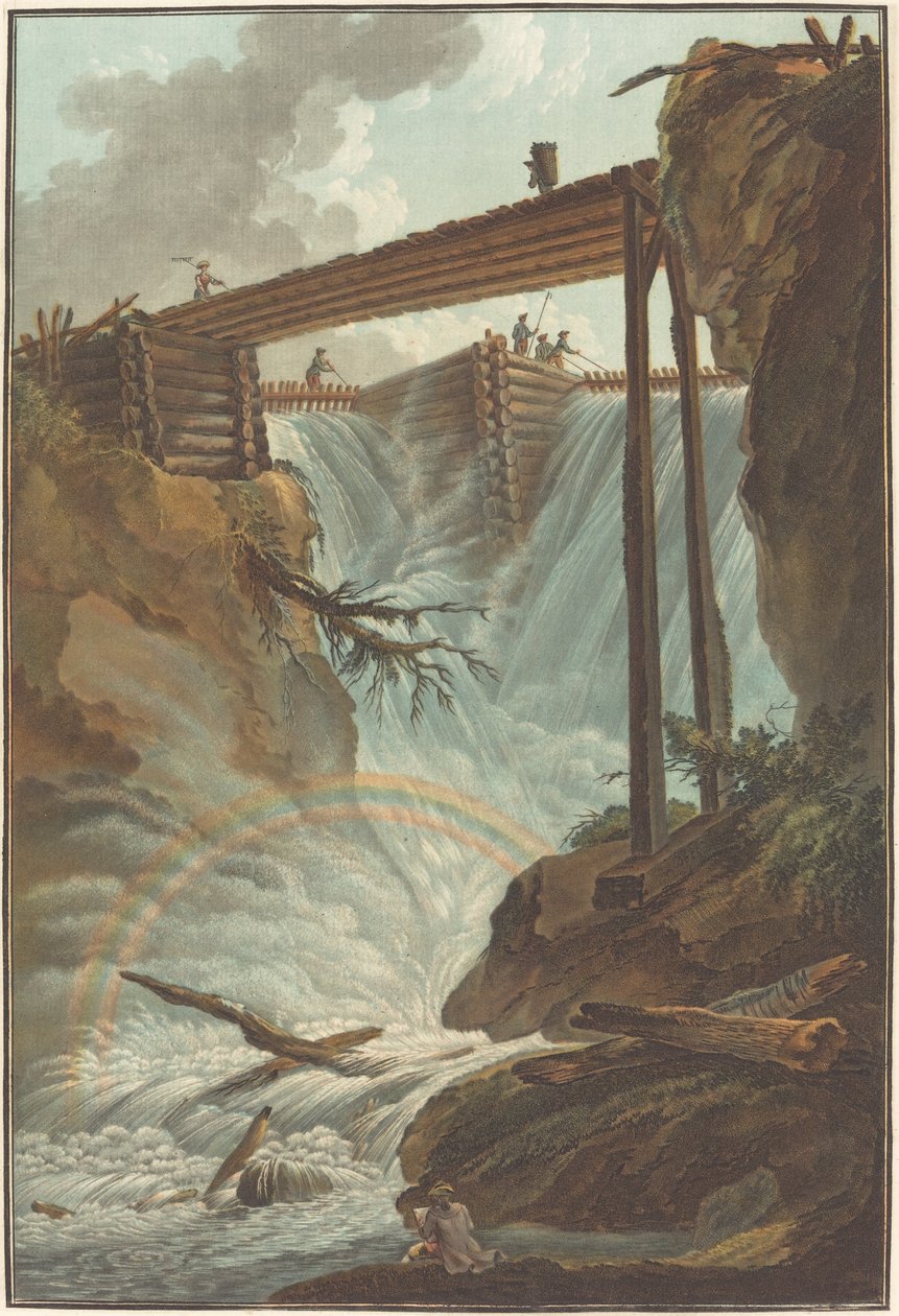 Chute de la Tritt dans la vallée de Muhlethal - Charles Melchior Descourtis after Caspar Wolf