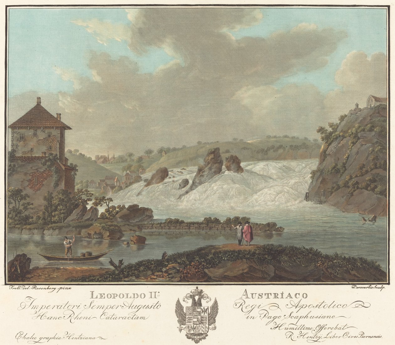 Chutes de Schaffhausen - Charles Melchior Descourtis after Friedrich Rosenberg after Johann Heinrich Troll