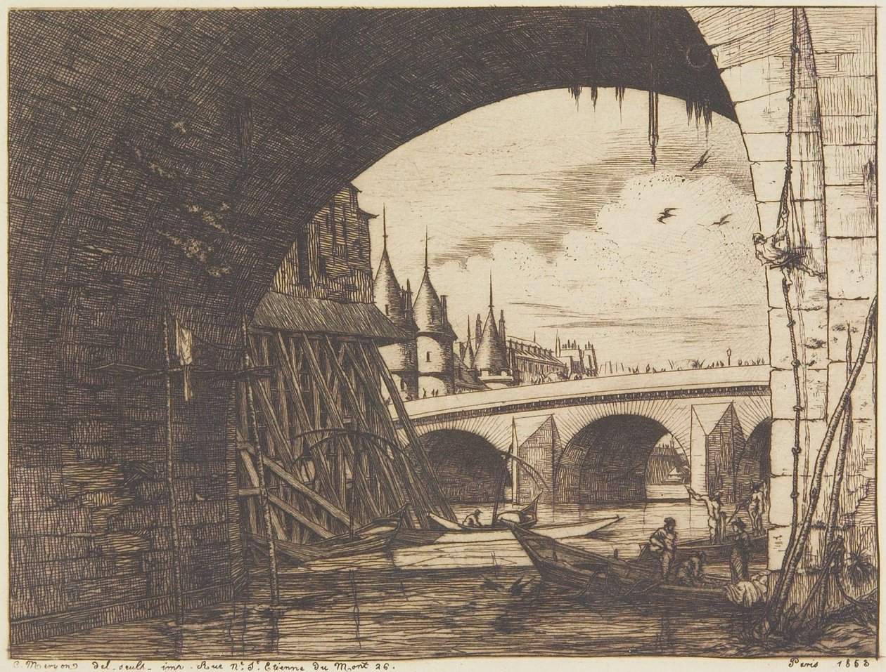 Une arche du pont Notre-Dame - Charles Meryon