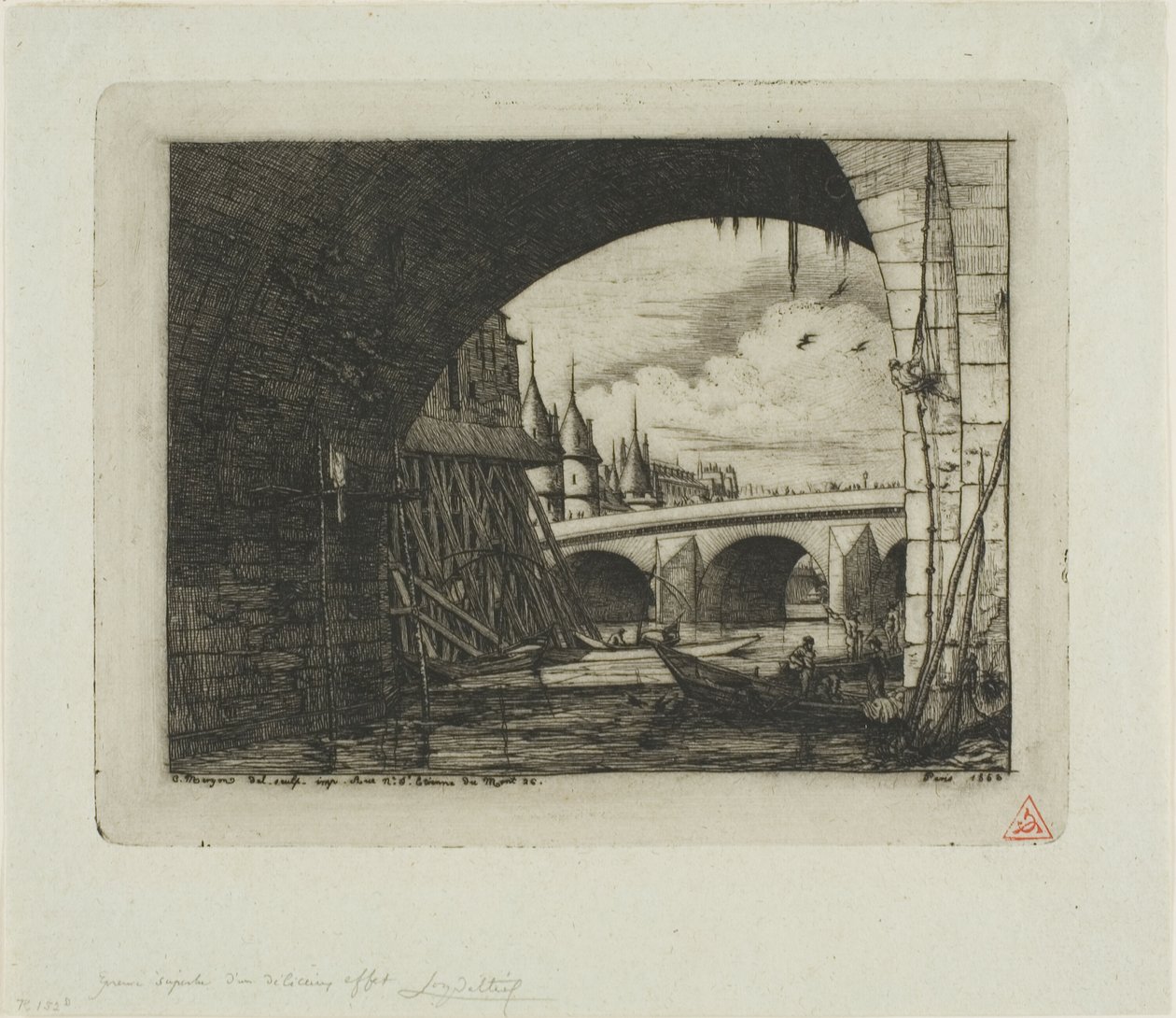 Une arche du Pont Notre-Dame, Paris - Charles Meryon