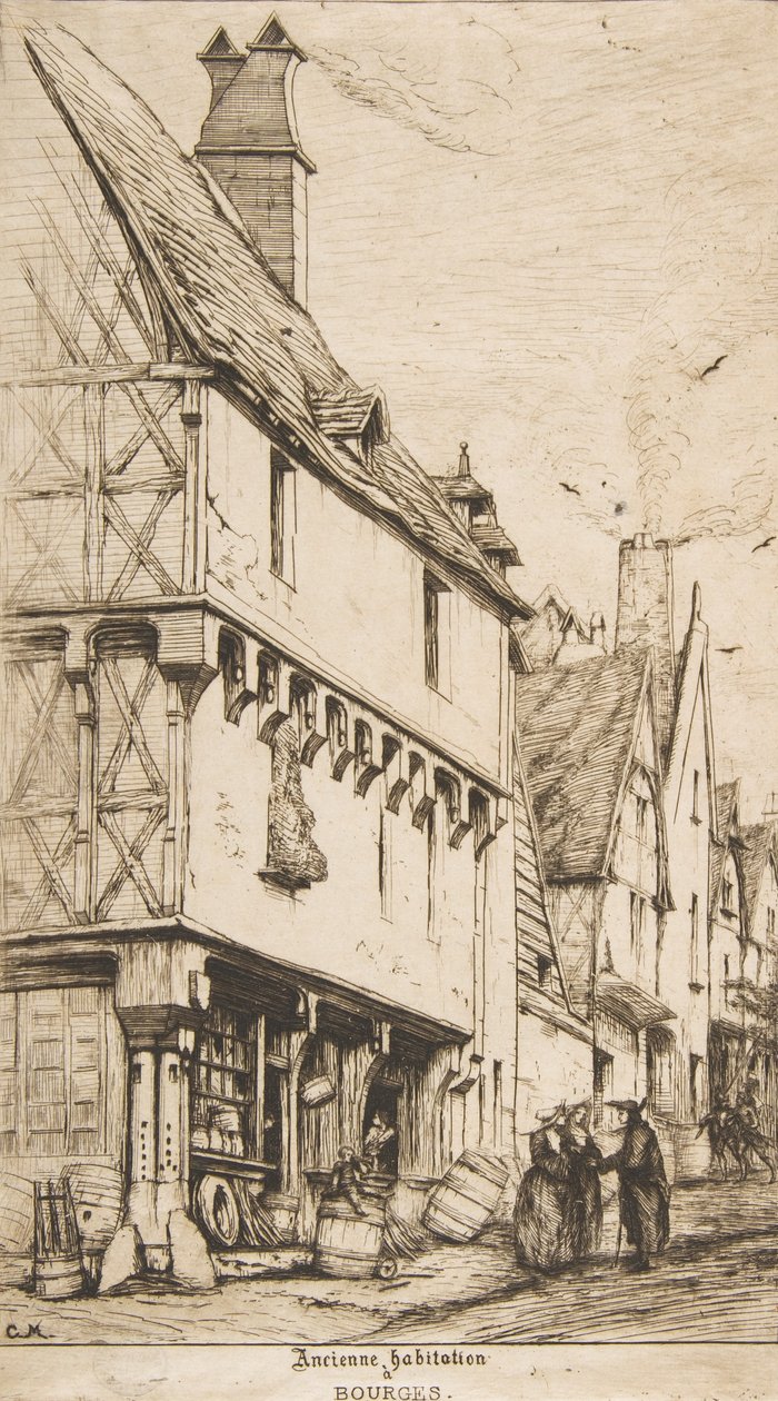 Une Vieille Maison, ou La Maison du Musicien, Bourges, 1860 - Charles Meryon