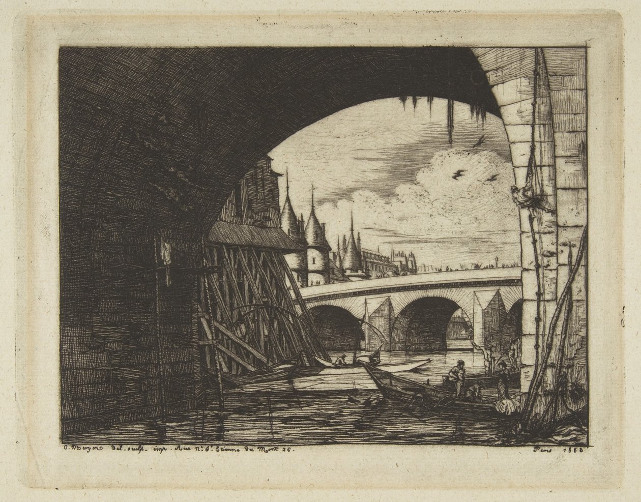 Arcade, pont Notre-Dame, Paris - Charles Meryon