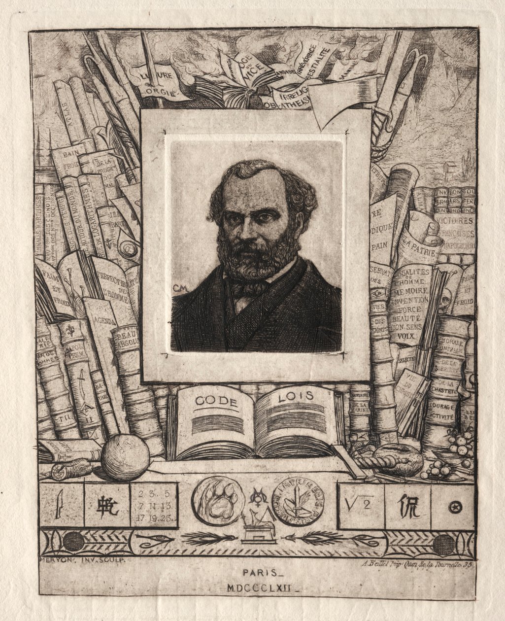Armand Guéraud de Nantes, imprimeur et homme de lettres, 1862 - Charles Meryon
