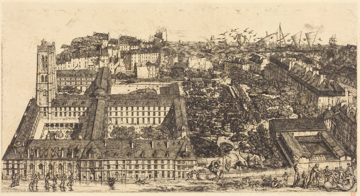 Collège Henri IV, Paris, ou Lycée Napoléon (Collège Henri IV ou école Napoléon, Paris) - Charles Meryon