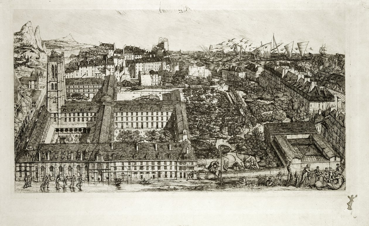 Collège Henri IV et le Lycée Napoléon, 1864 - Charles Meryon