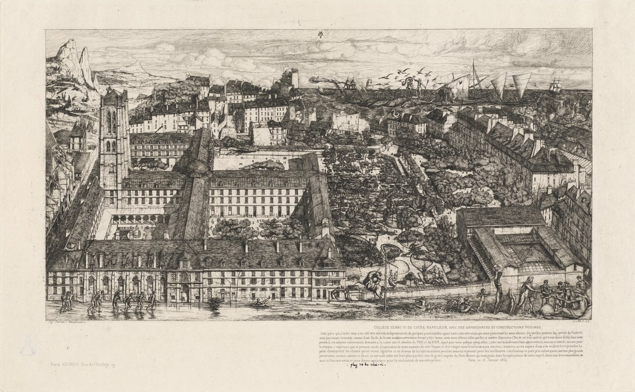 Collège Henri IV, Paris, ou Lycée Napoléon - Charles Meryon