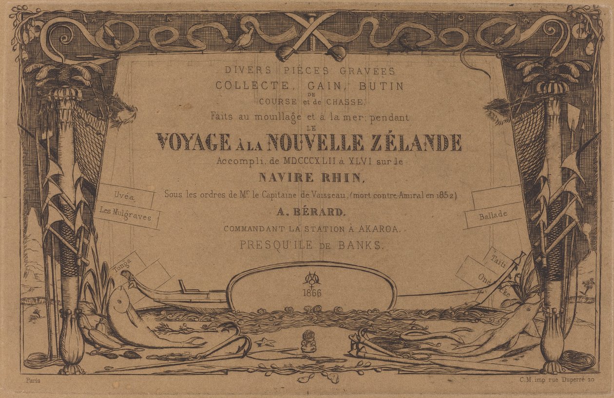 Couverture du "Voyage à la Nouvelle-Zélande" - Charles Meryon