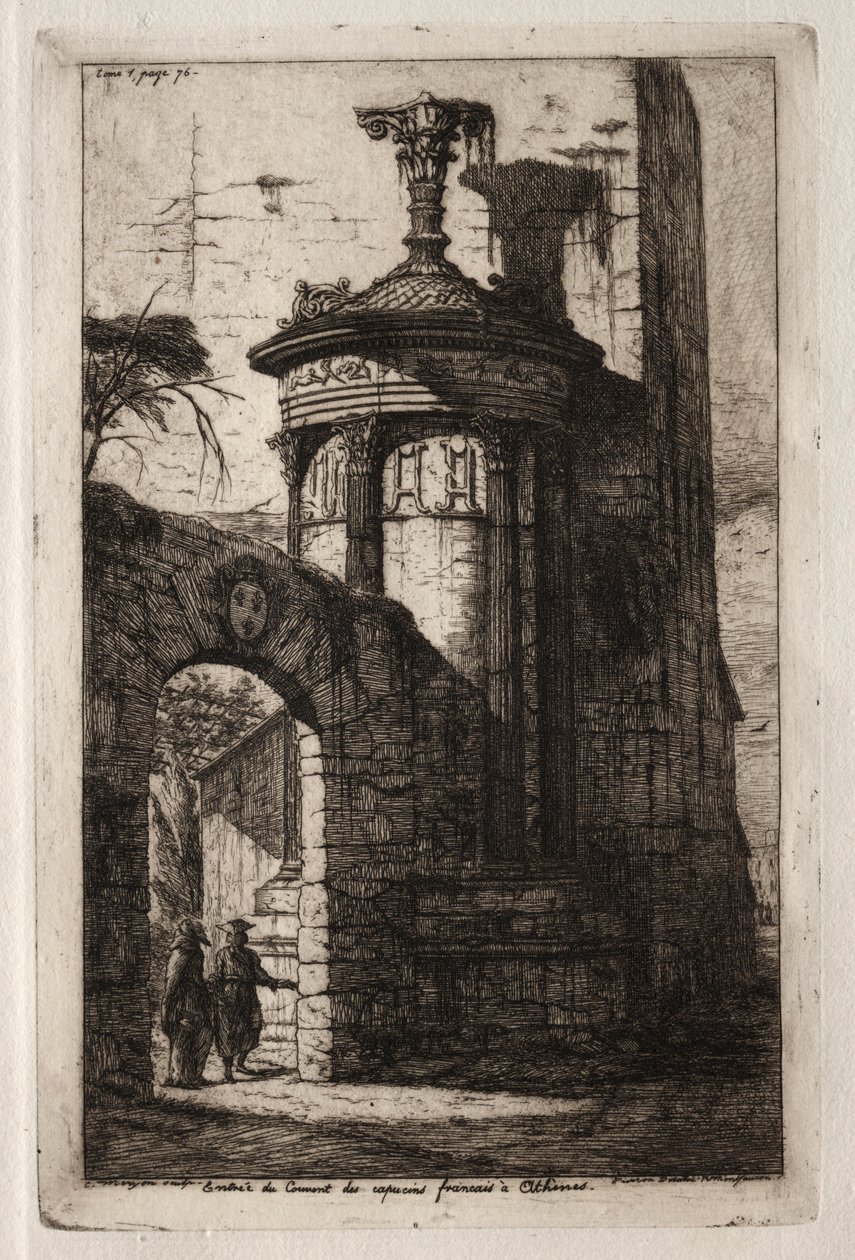 Entrée du couvent des Capucins français à Athènes, 1854 - Charles Meryon