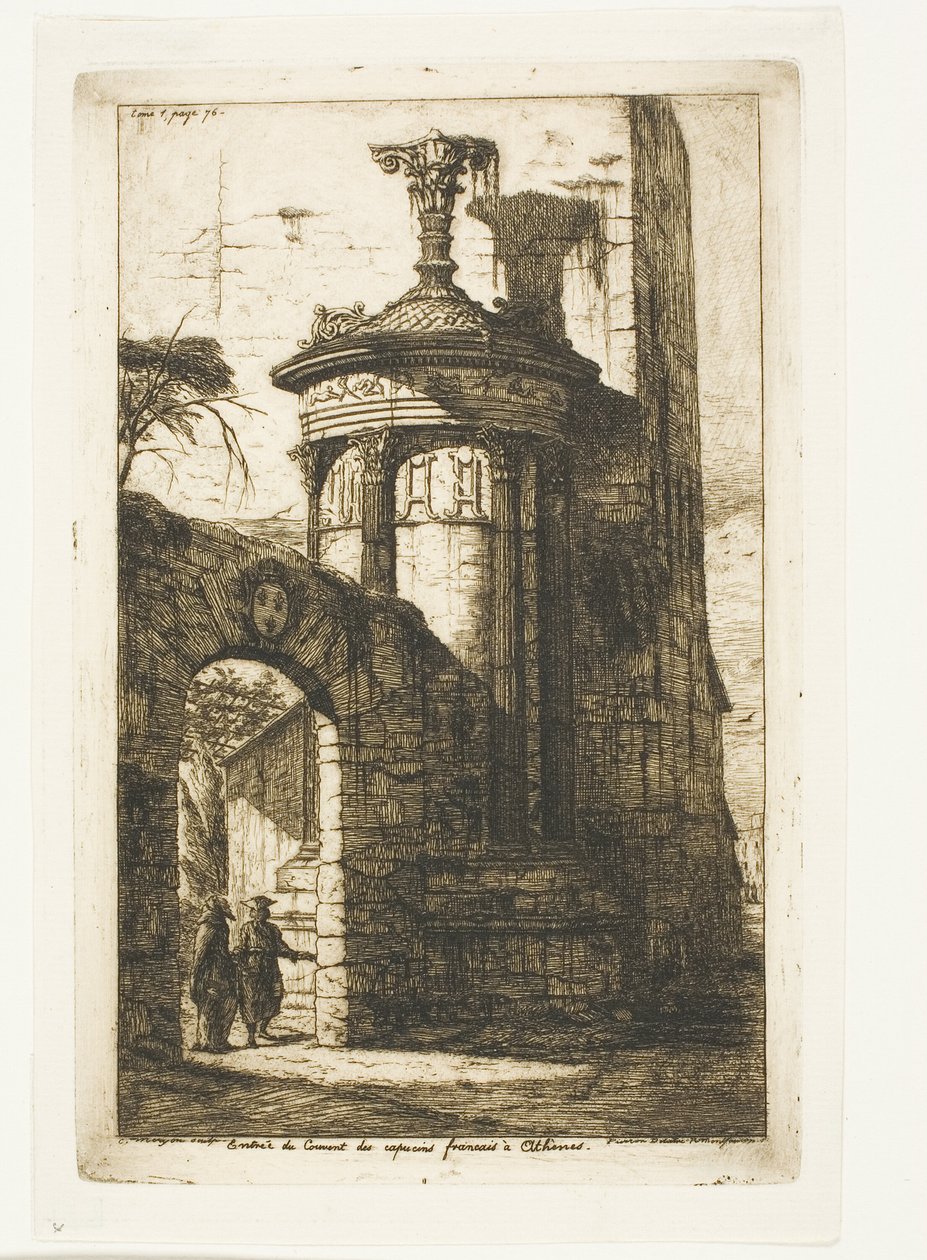 Entrée du monastère des Capucins français à Athènes - Charles Meryon