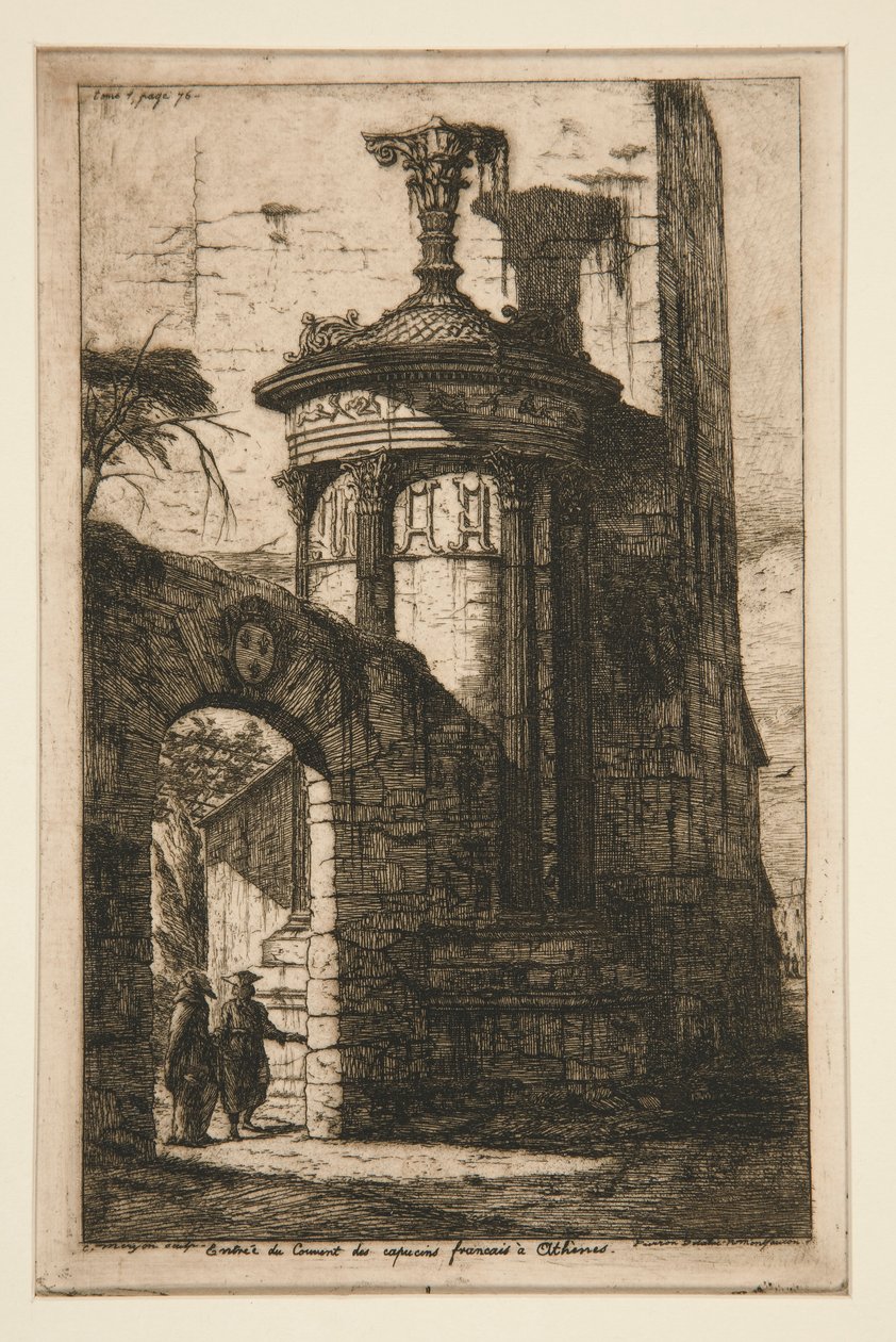 Entrée du couvent des capucins français à Athènes - Charles Meryon