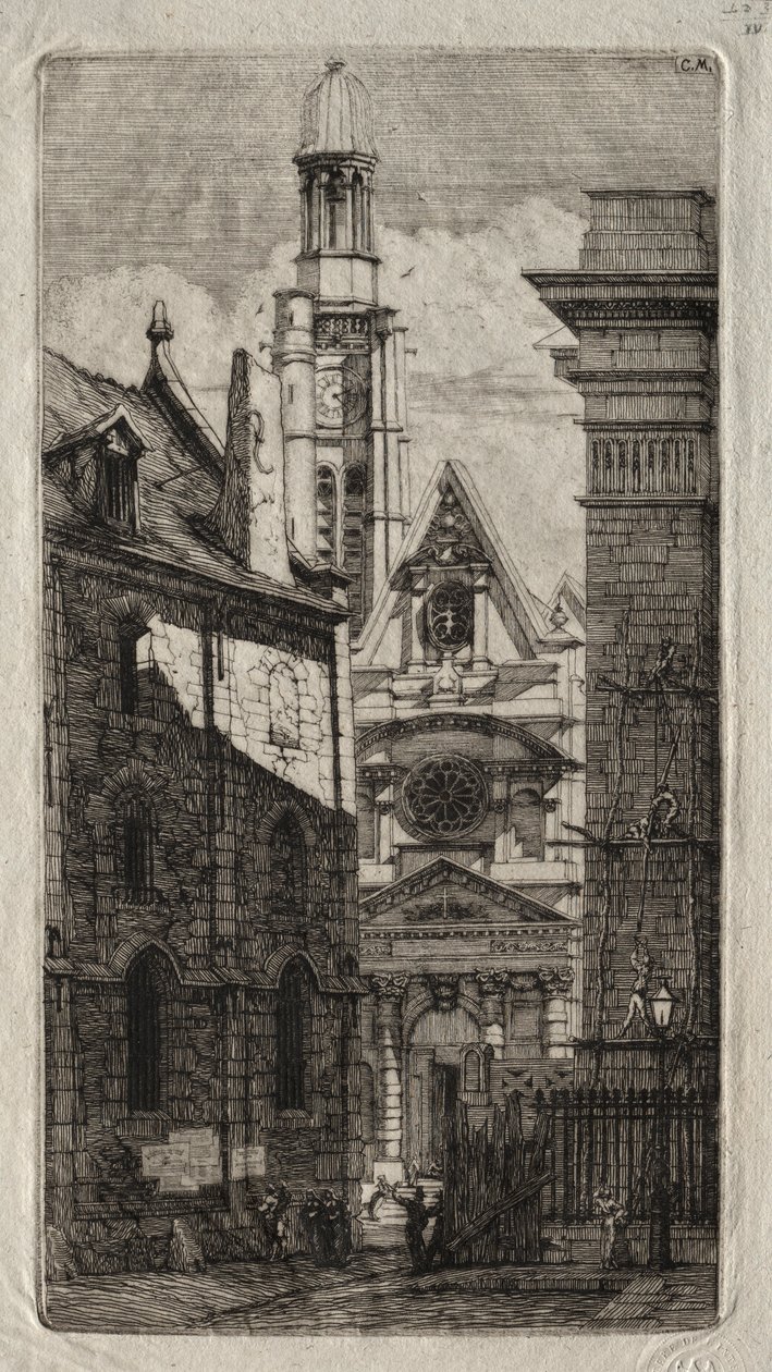 Eaux-fortes de Paris : Église Saint-Étienne-du-Mont, 1852 - Charles Meryon