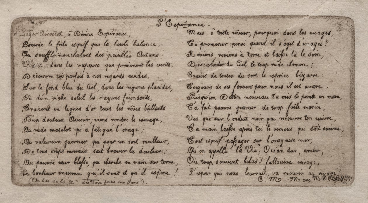 Eaux-fortes de Paris : Espoir - Charles Meryon