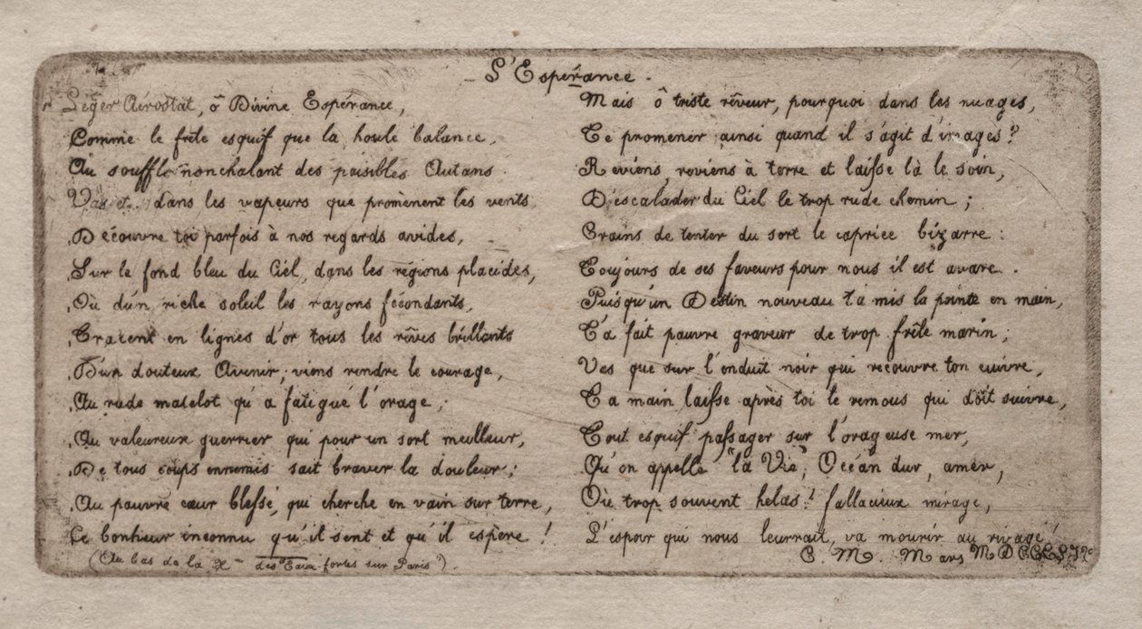 Eaux-fortes de Paris : Espoir, 1854 - Charles Meryon