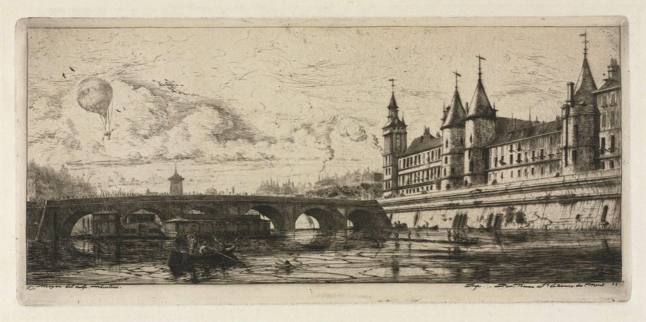Eaux-fortes de Paris : le pont de l