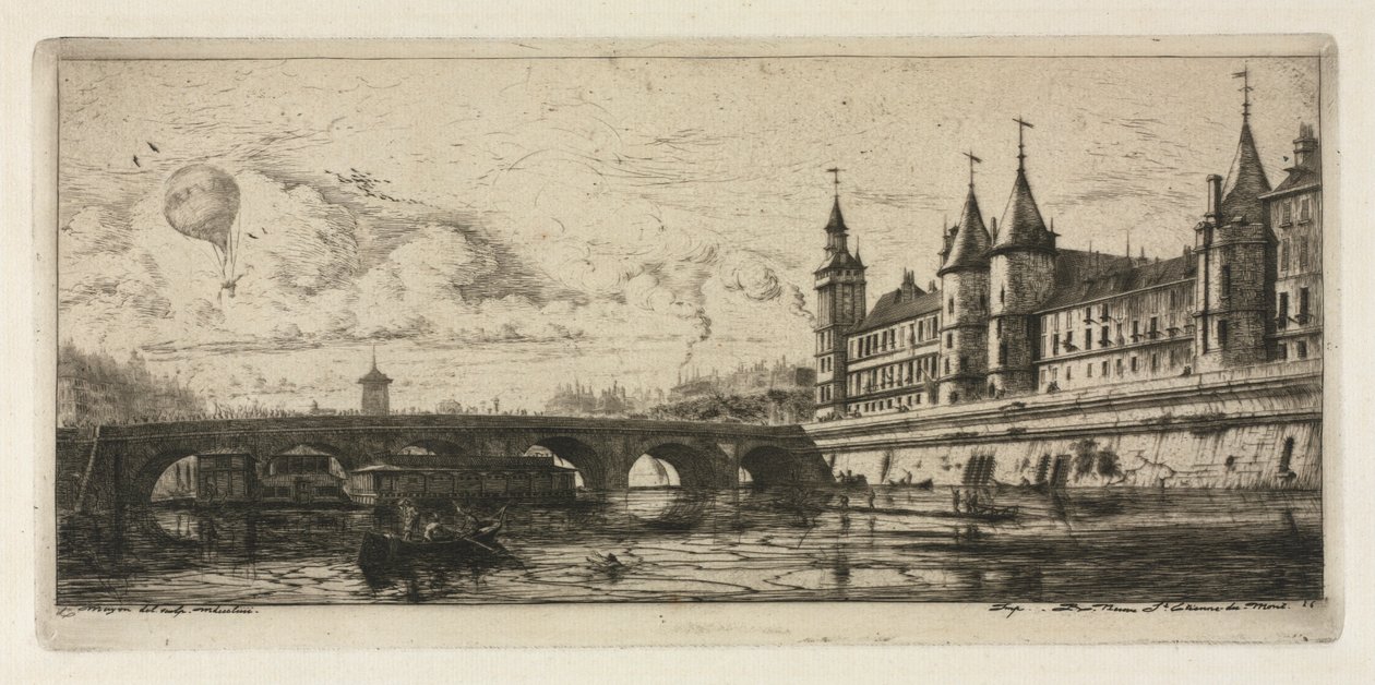 Eaux-fortes de Paris : Le pont de l