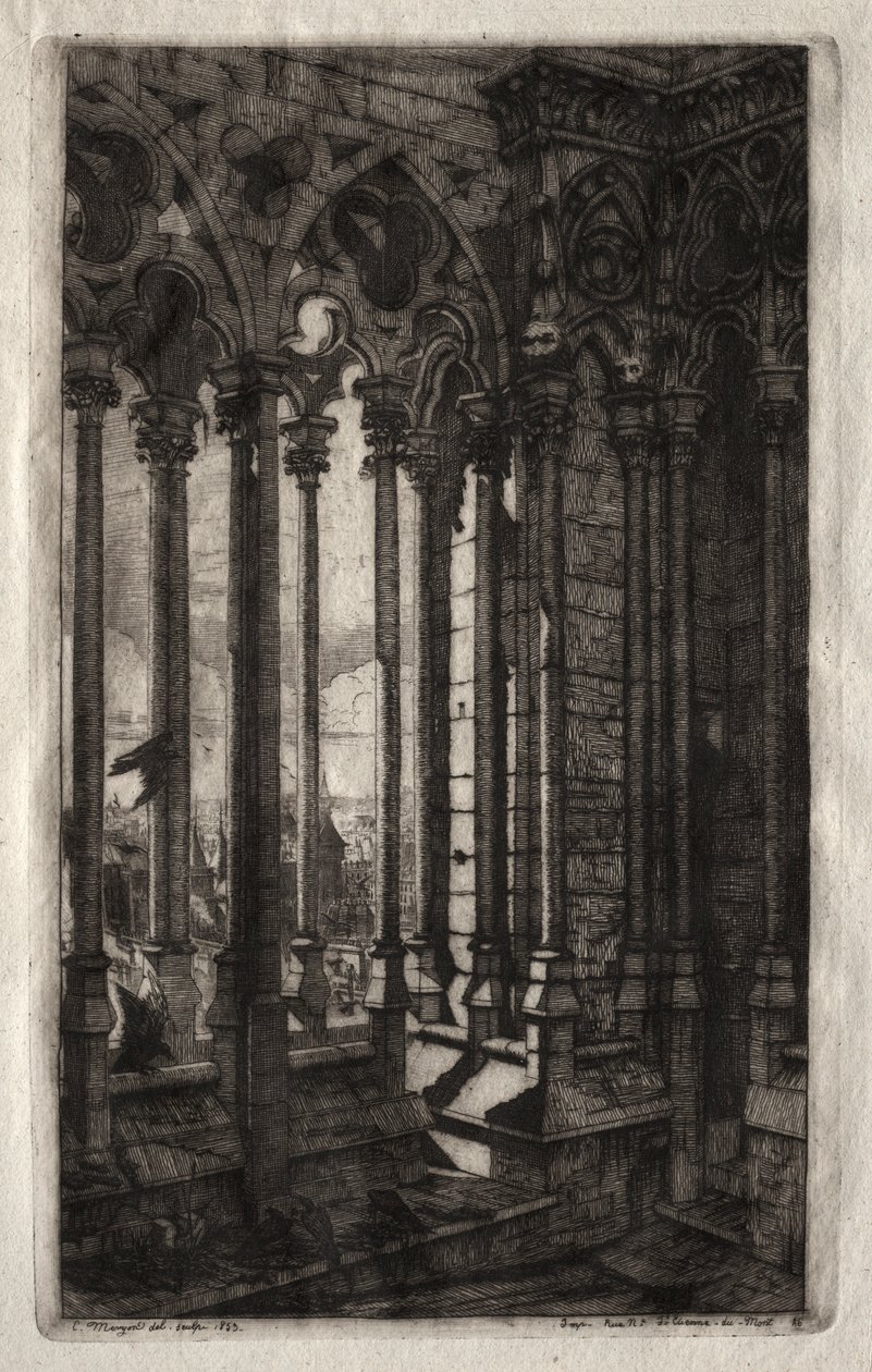 Eaux-fortes de Paris : La Galerie de Notre-Dame, 1853 - Charles Meryon