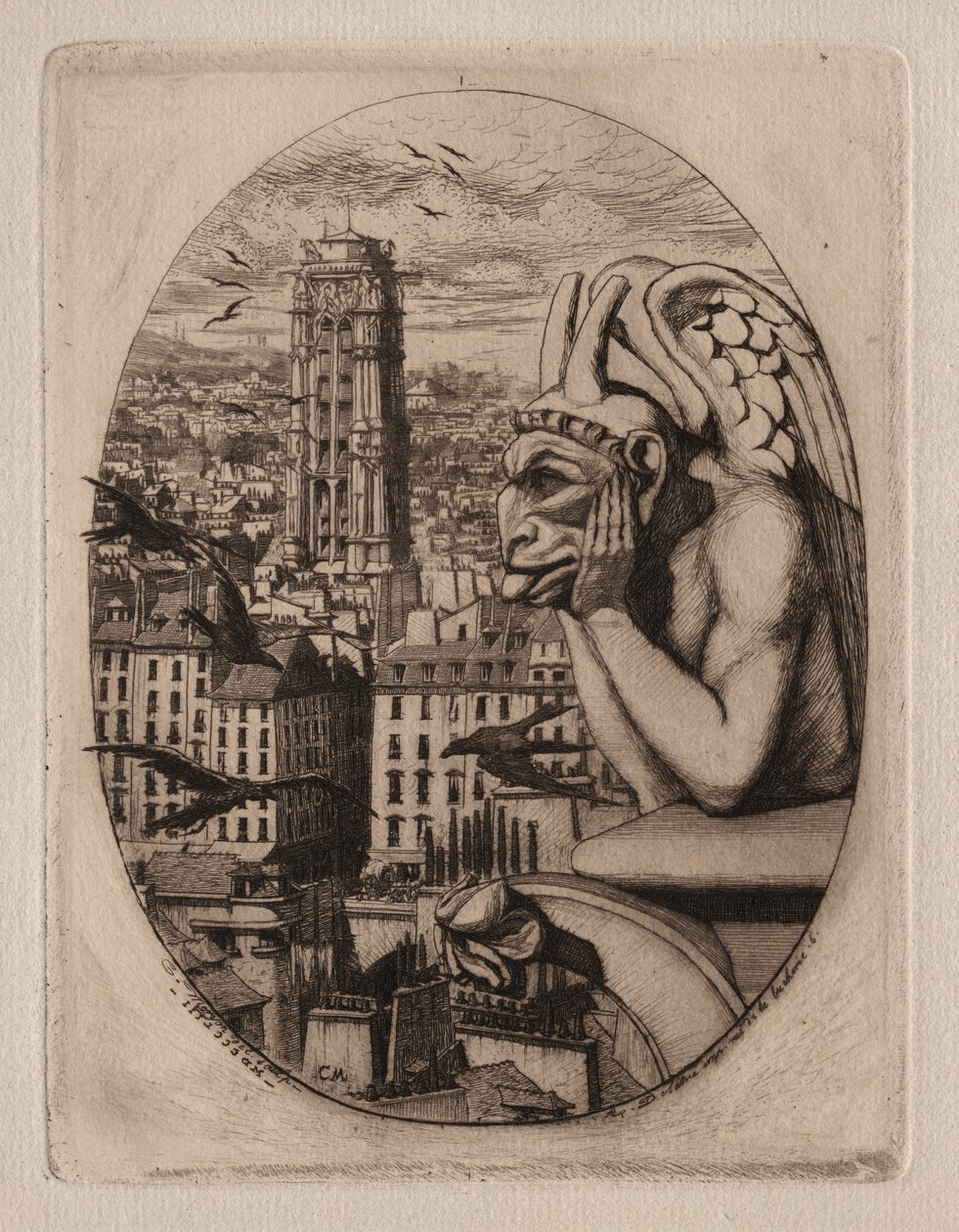 Eaux-fortes de Paris : La Gargouille, 1853 - Charles Meryon