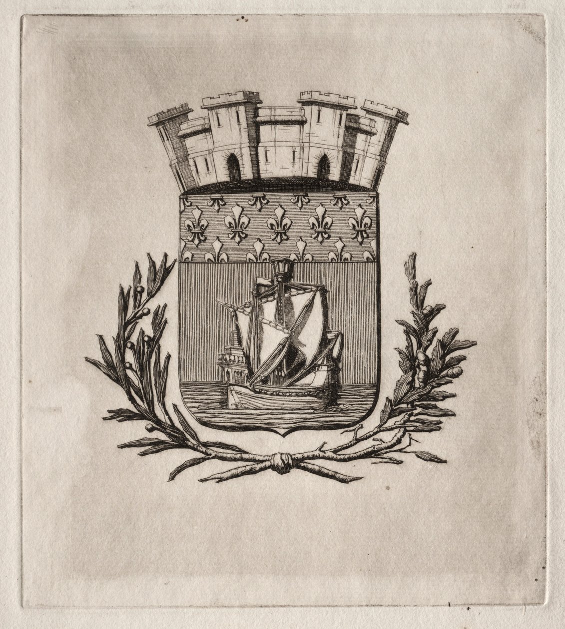 Gravures de Paris : Les Armes symboliques de la ville de Paris, 1854 - Charles Meryon