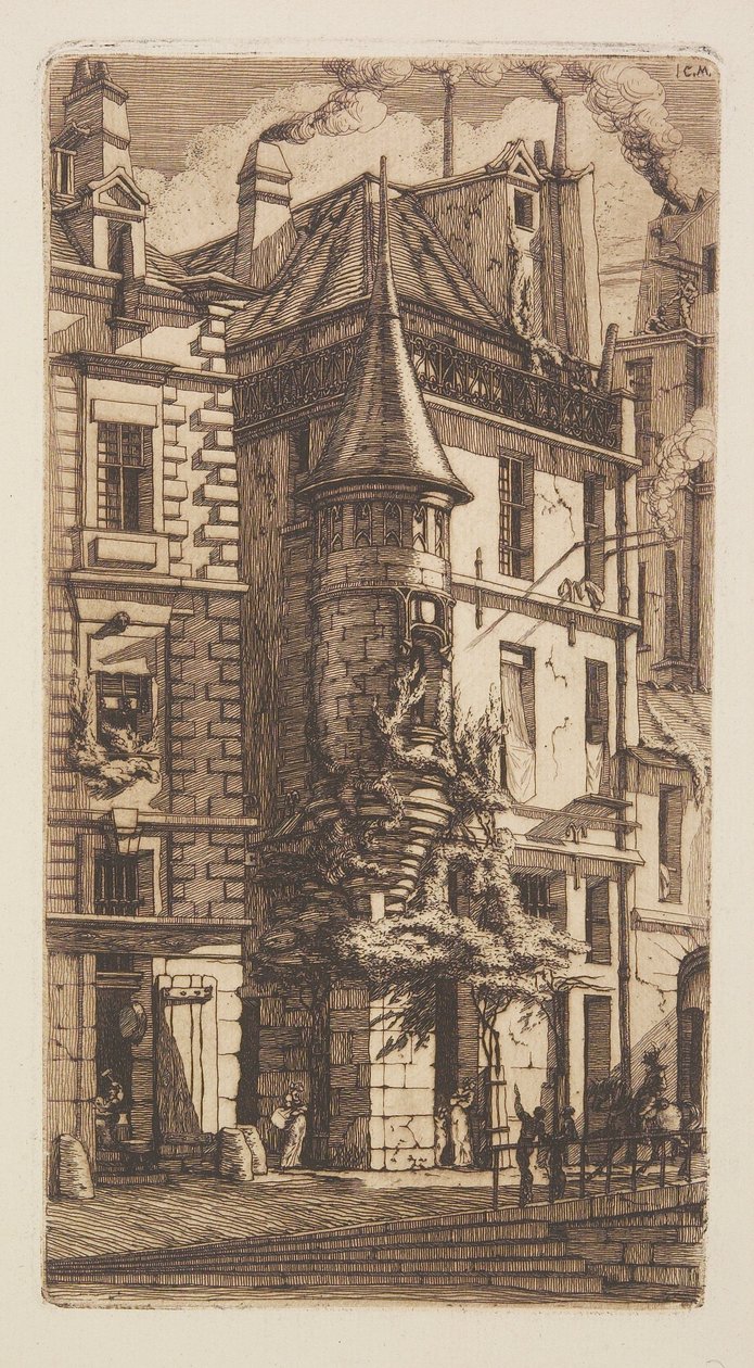 Maison avec tourelle, rue des Tisserands, Paris - Charles Meryon