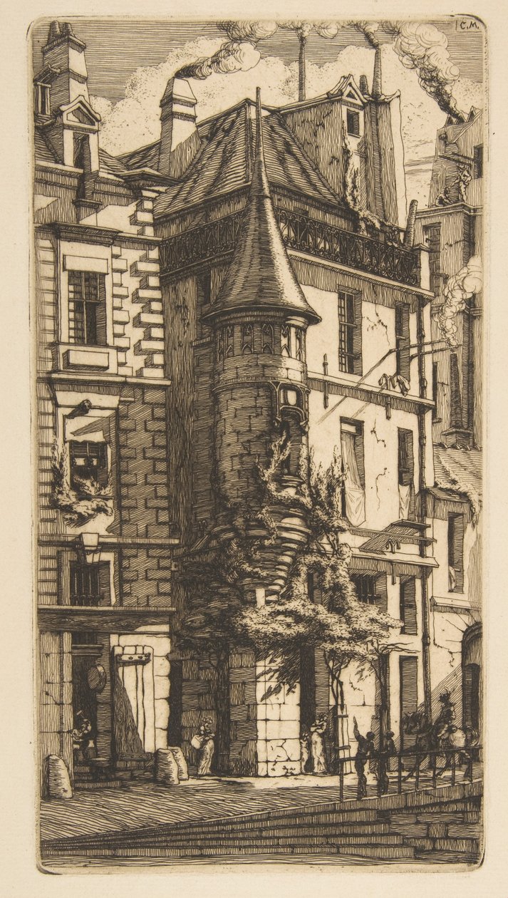 Maison avec une tourelle, rue de la Tixéranderie, Paris - Charles Meryon