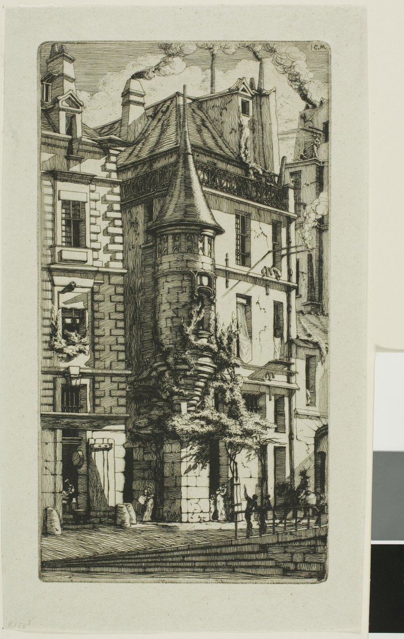 Maison avec une tourelle, rue de la Tixeranderie - Charles Meryon