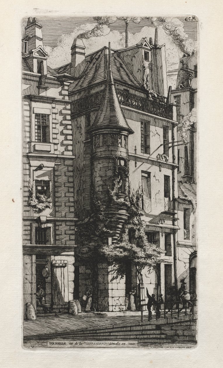 Maison avec une tourelle, rue de la Tixeranderie, Paris - Charles Meryon