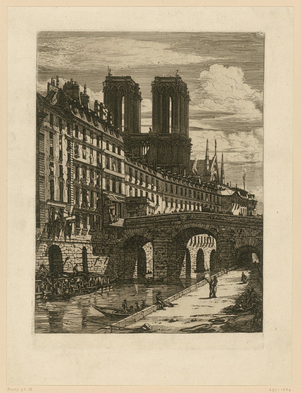 Impression Rue neuve St Etienne-du-Mont - Charles Meryon