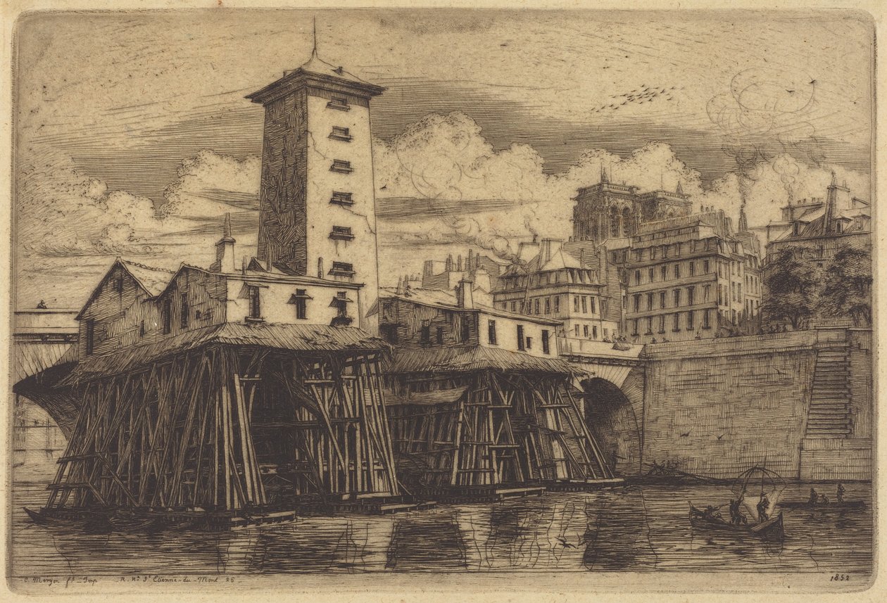La Pompe Notre-Dame, Paris (The Notre-Dame Pump) - Charles Meryon