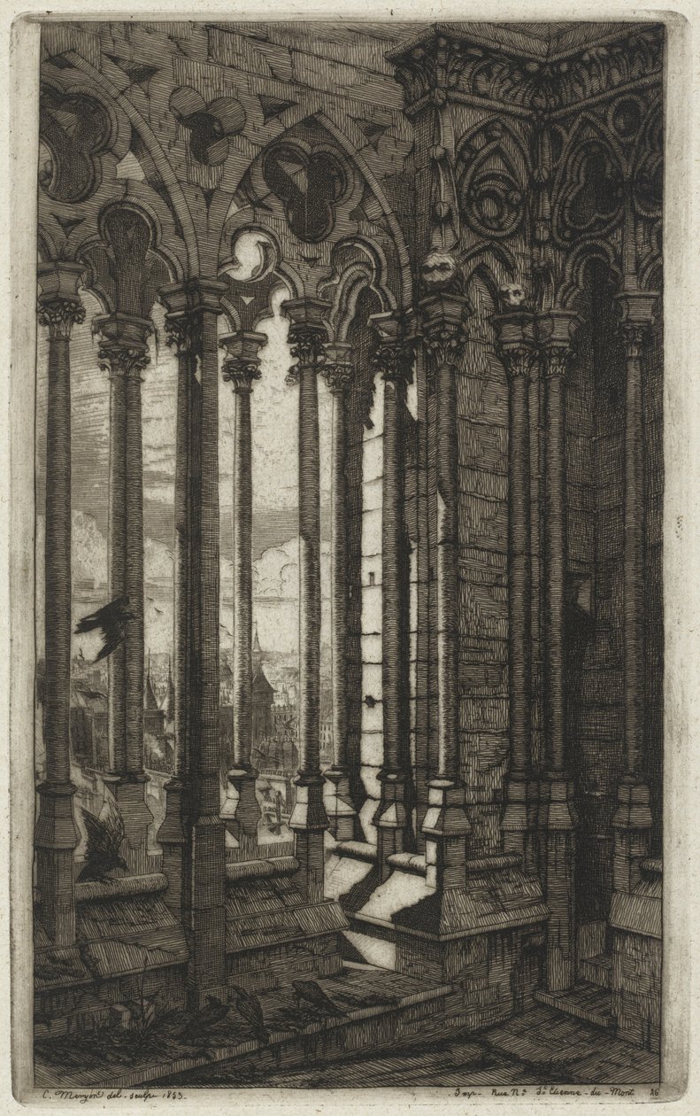 La galerie Notre-Dame, Paris (The Gallery of Notre Dame, Paris) - Charles Meryon