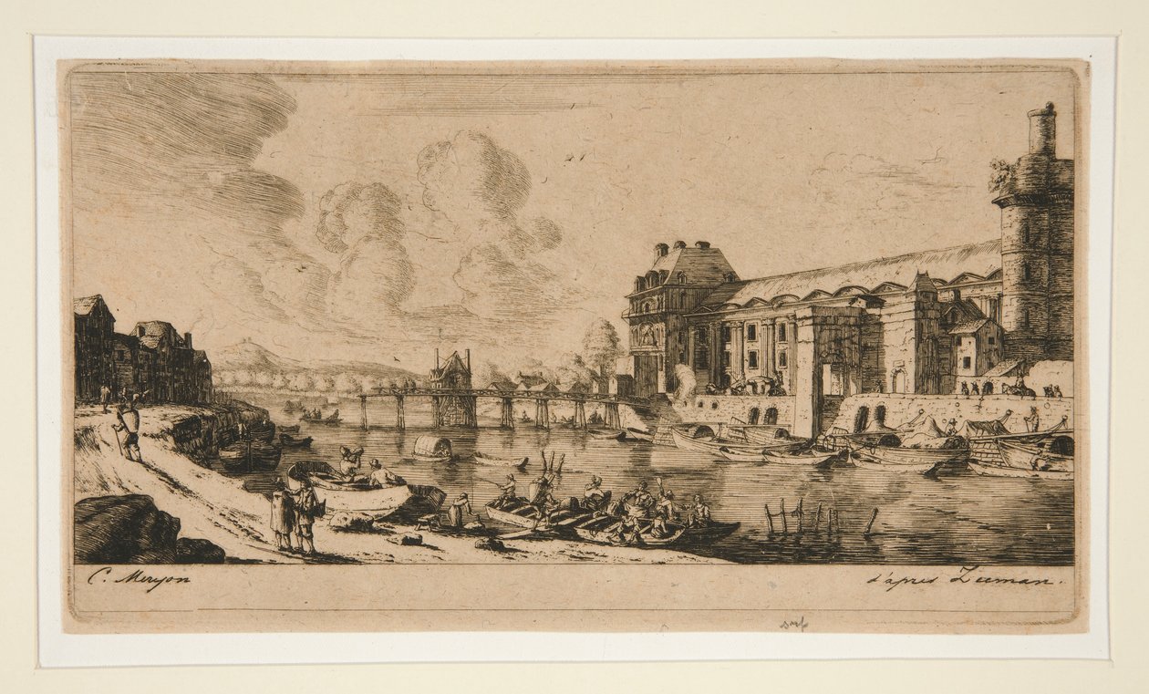 Le Pavillon de Mademoiselle et une partie du Louvre - Charles Meryon