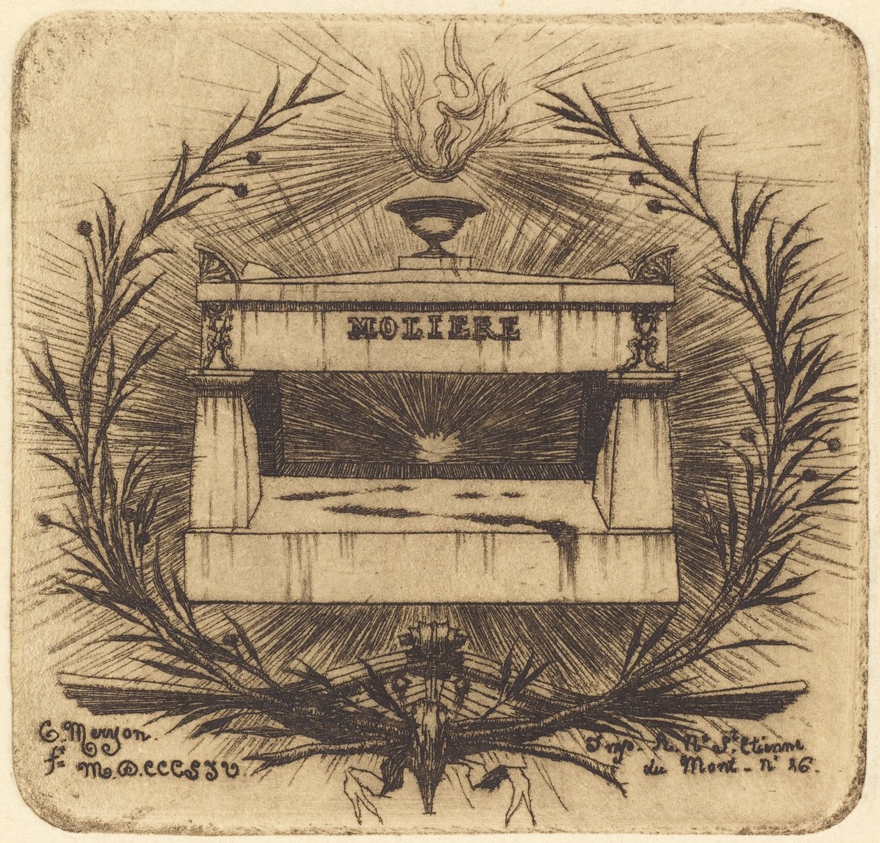 Le tombeau de Molière, au Père-Lachaise, Paris - Charles Meryon