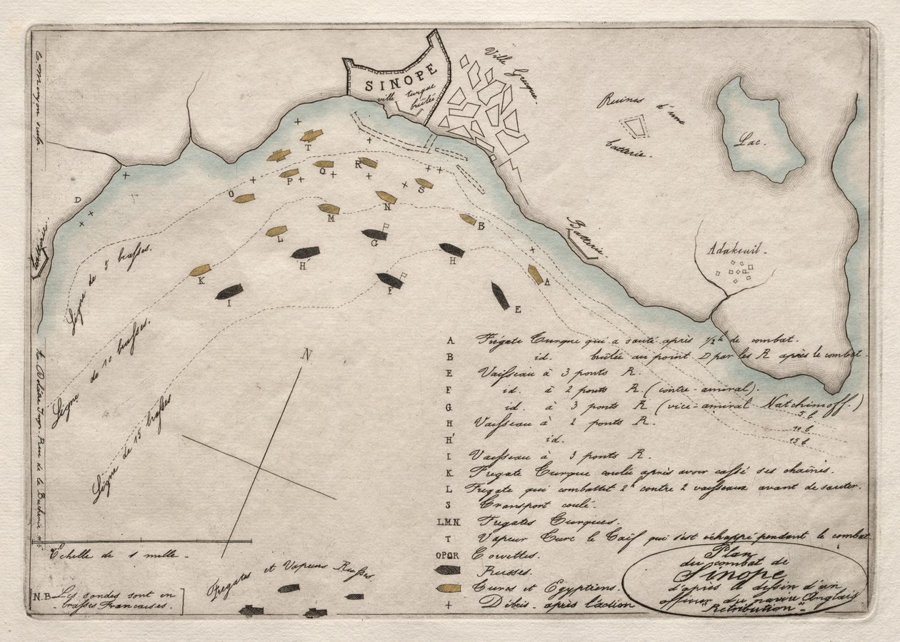 Carte de la bataille de Sinope, 1853 - Charles Meryon