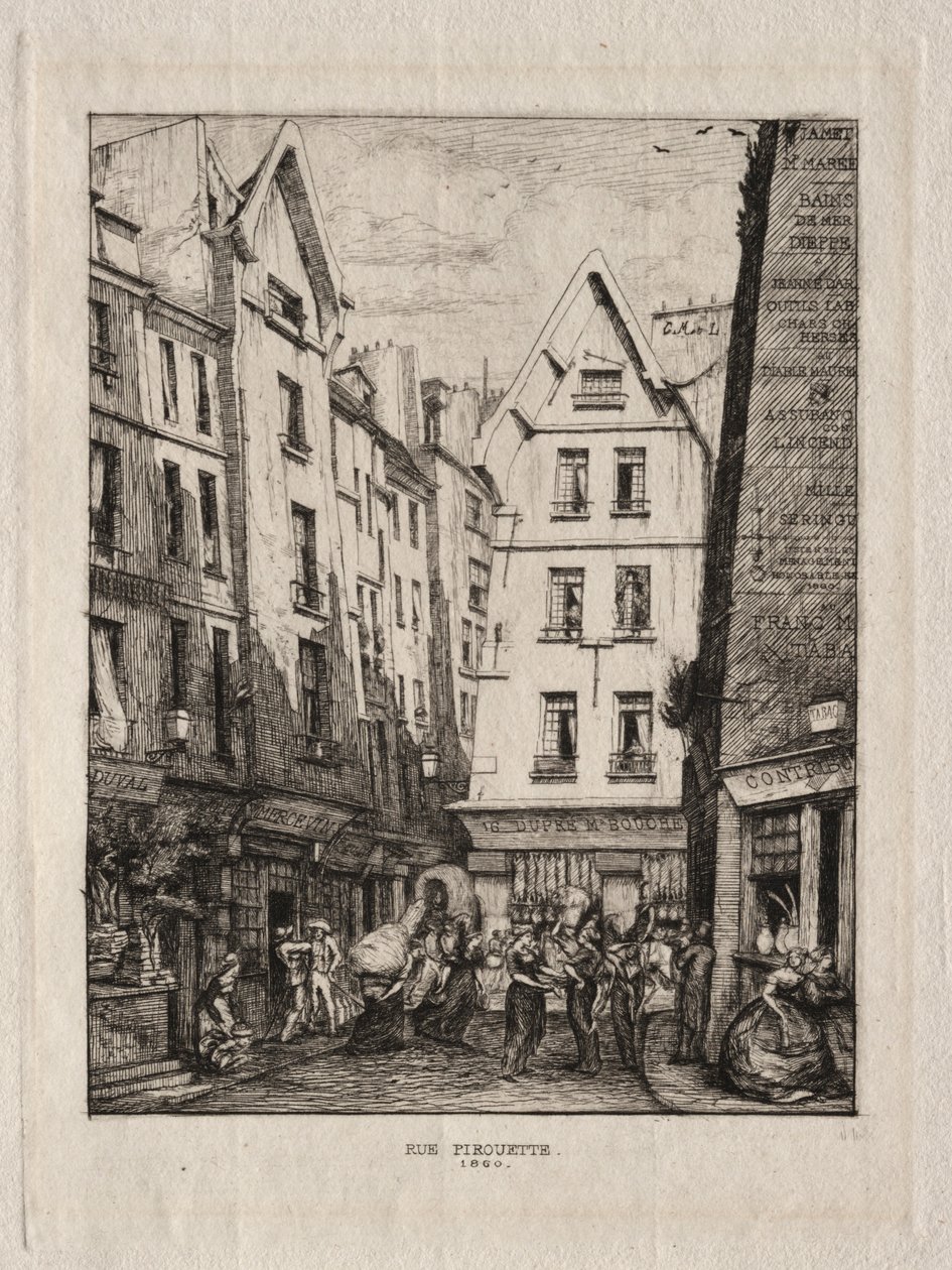 Rue Pirouette, près des Halles, Paris, 1860 - Charles Meryon