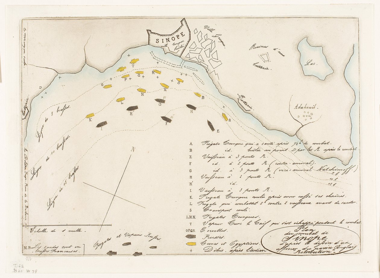 Plan de la bataille de Sinope - Charles Meryon