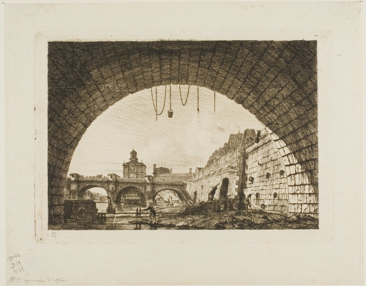 Pont-Neuf et la Samaritaine Vue sous la Première Arche du Pont-au-Change, Paris - Charles Meryon