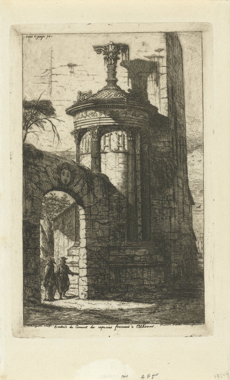 Entrée du couvent des Capucins français à Athènes - Charles Meryon