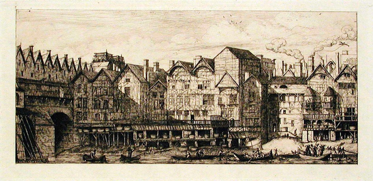 Porte de la Cité vers la fin du XVII Siècle, Paris - Charles Meryon