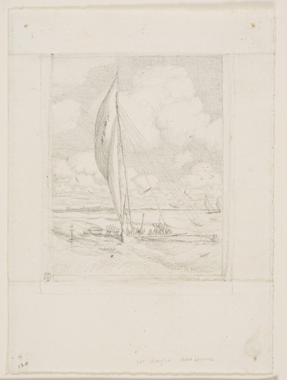 Proa à voile rapide, archipel de Mulgrave, Océanie - Charles Meryon