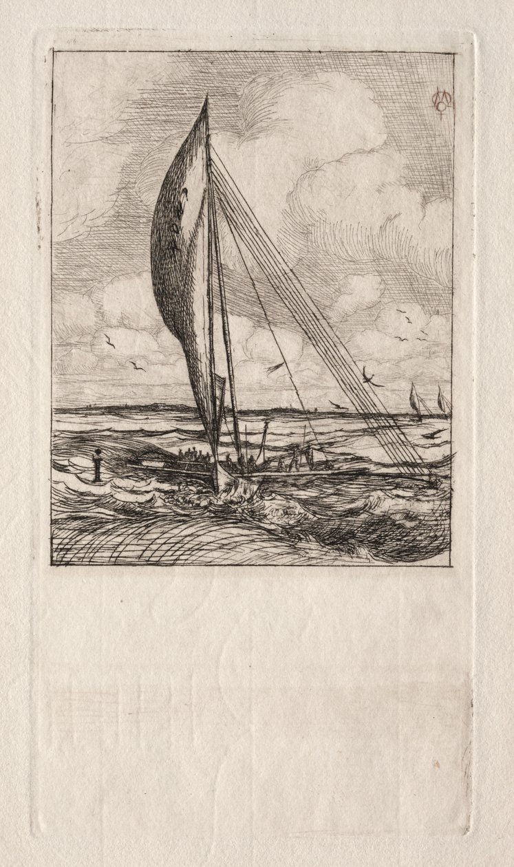 Proa à voile rapide, Archipel de Mulgrave, Océanie - Charles Meryon