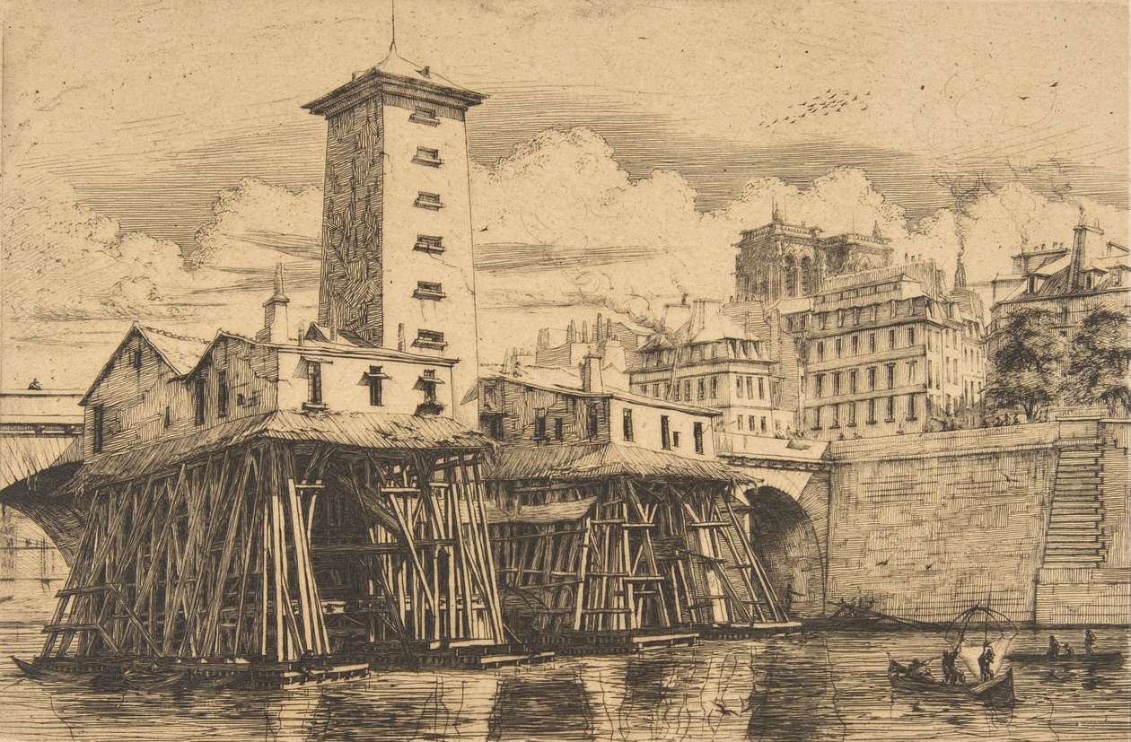 La pompe de Notre-Dame, Paris - Charles Meryon