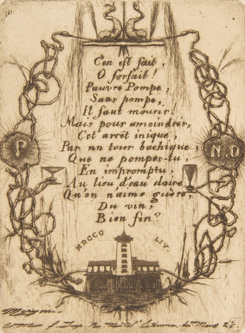 La pompe de Notre-Dame petite plaque - Charles Meryon