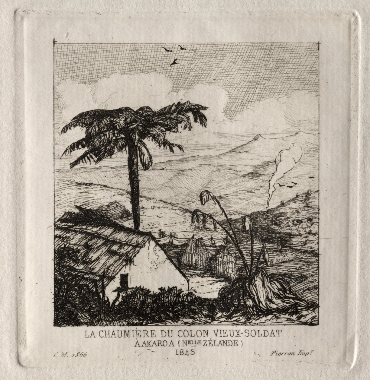 La cabane des anciens soldats colons à Akaroa - Charles Meryon
