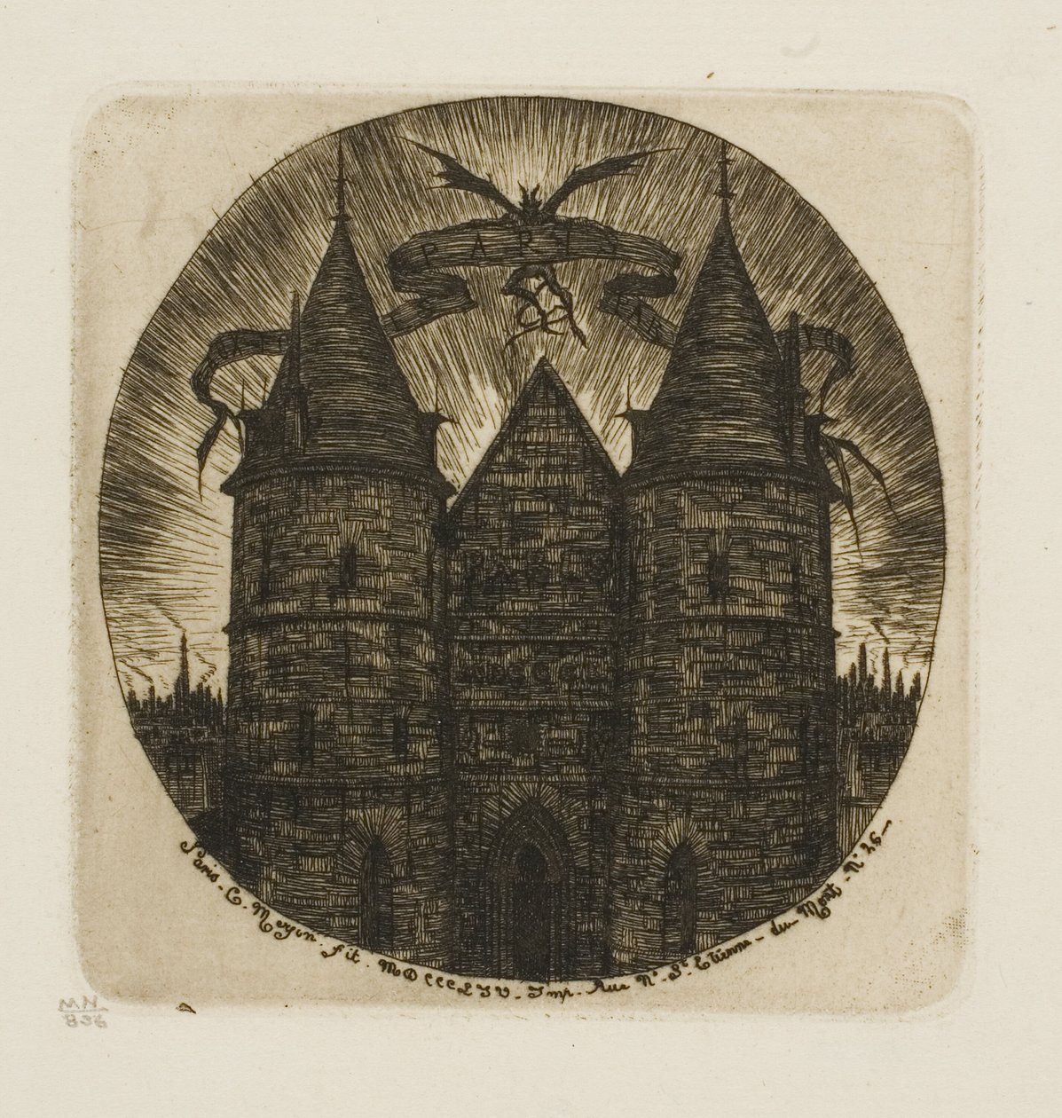 La vieille porte du Palais de Justice, Paris - Charles Meryon