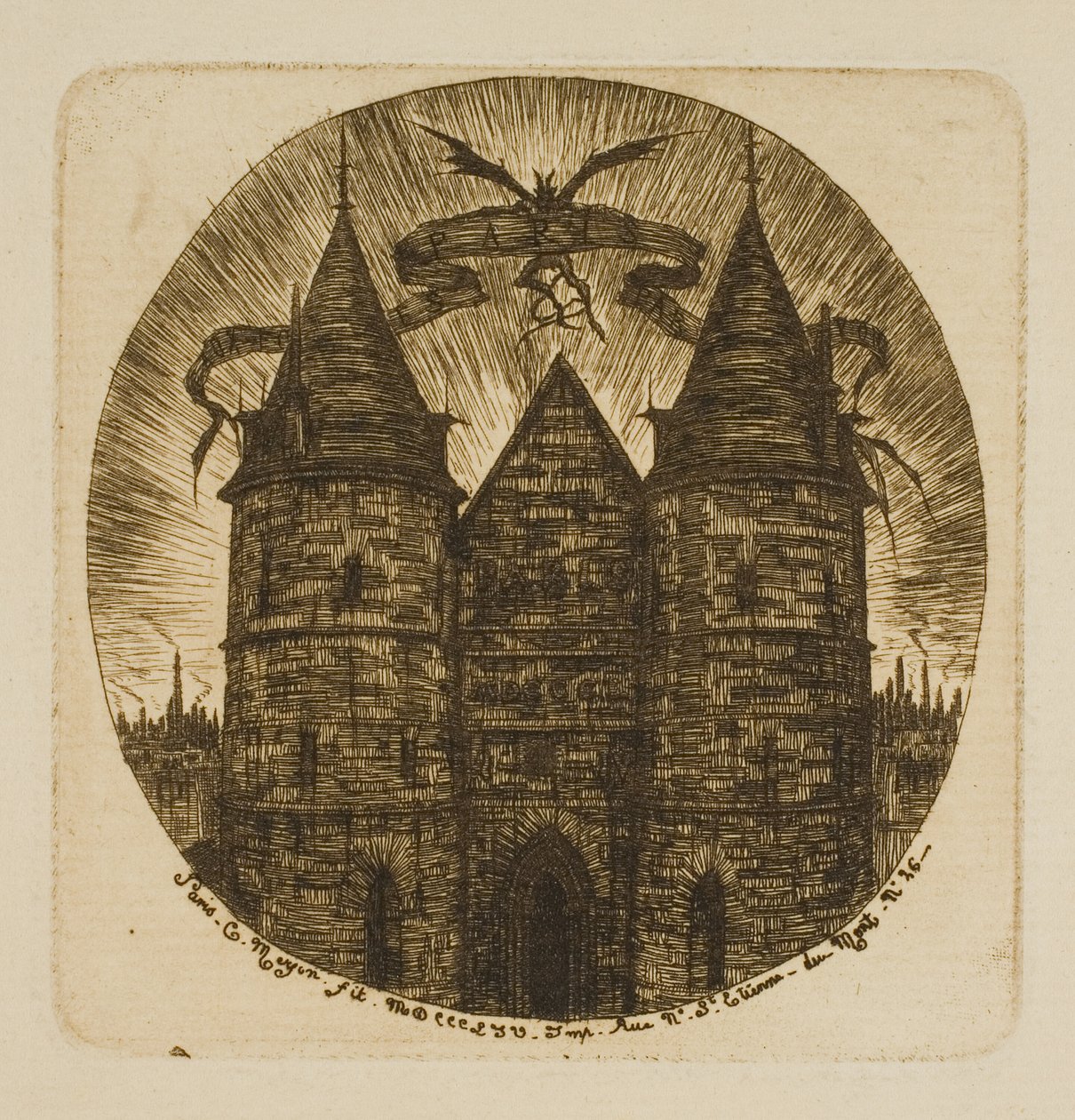 La vieille porte du Palais de Justice, Paris - Charles Meryon