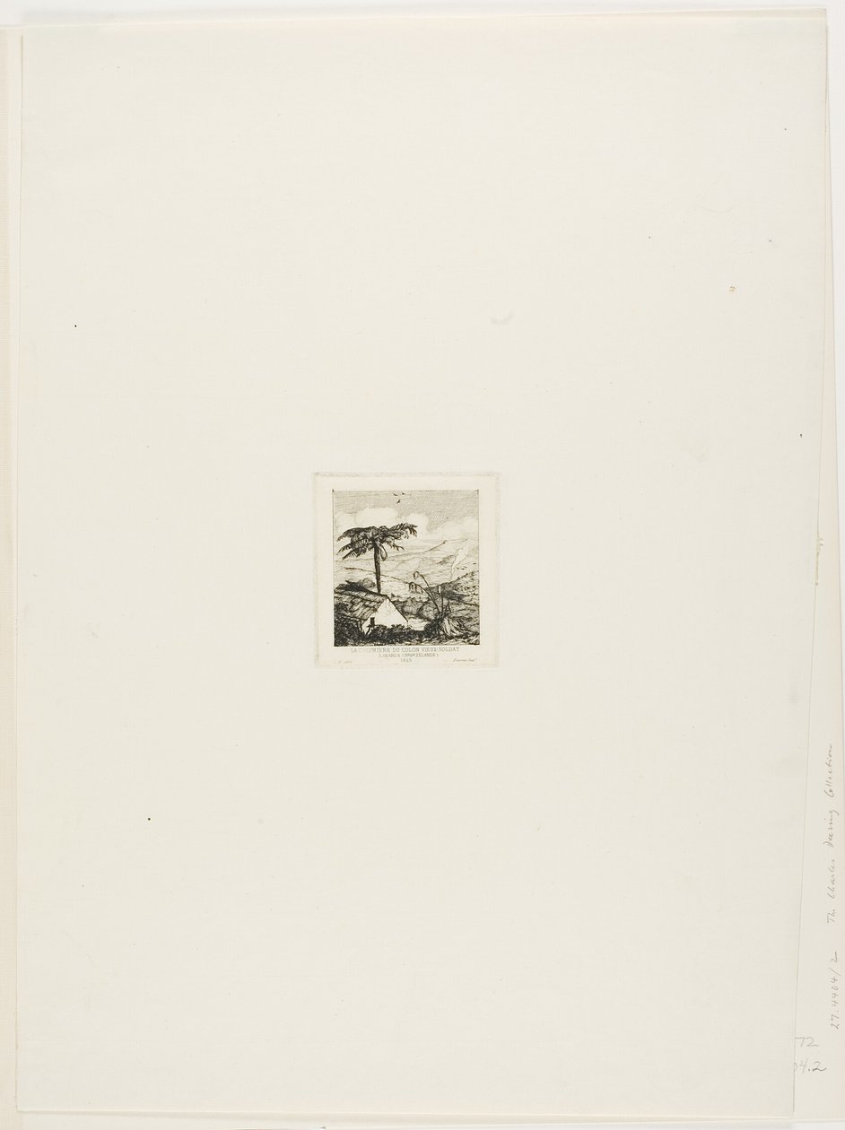 La chaumière du vieux soldat, Akaroa, 1845 - Charles Meryon