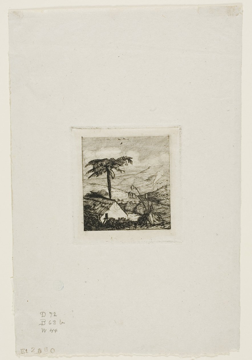 La chaumière du vieux soldat, Akaroa, 1845 - Charles Meryon